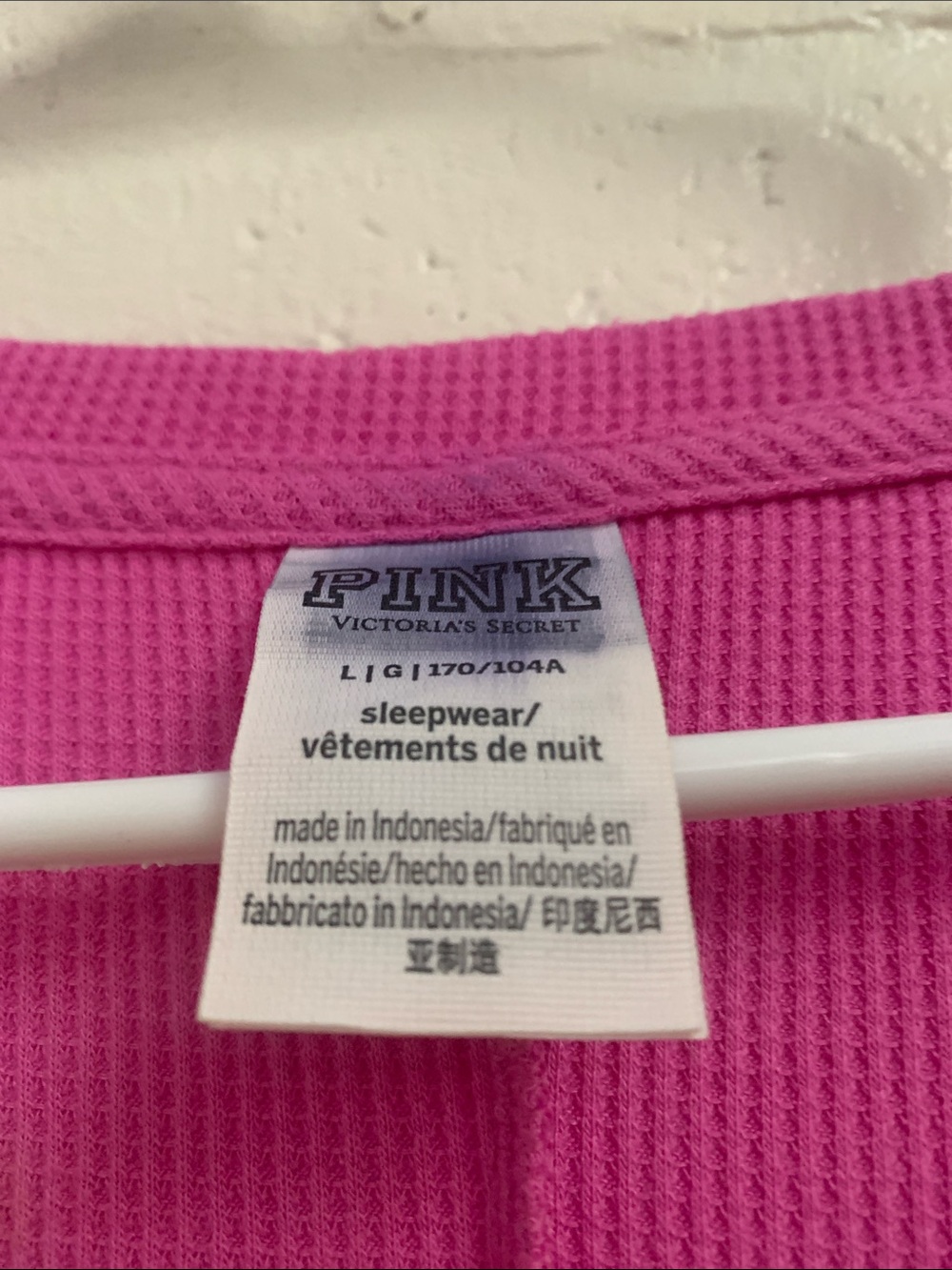 PINK Victoria's Secret Hot Pink Skeleton One-Piece Pajamas - Picture 5 of 5